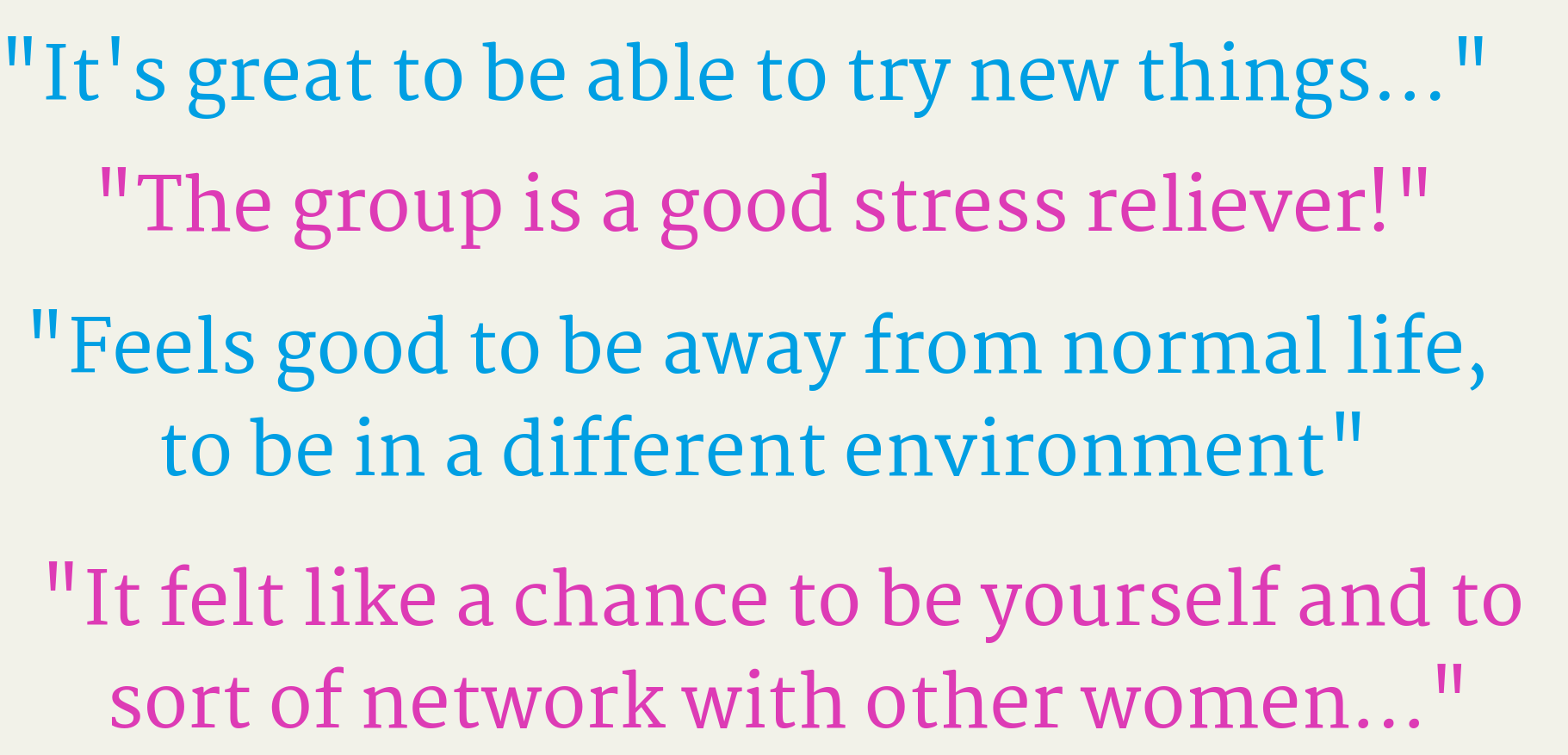 What our clients have said about the Women Together group