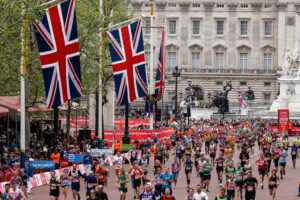 people running at past marathon - The London Marathon 2024