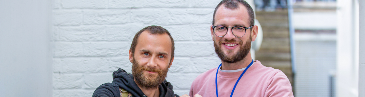 Sebastian and his key worker who supported him with homelessness