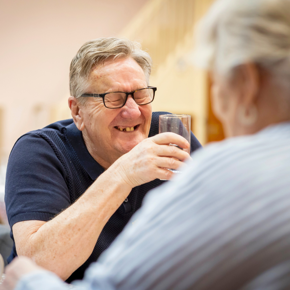 photo of man laughing