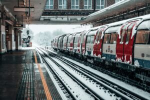 Tube station covered in snow - SWEP London