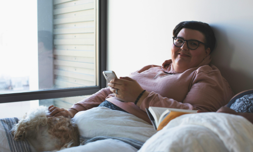 photo of woman at home